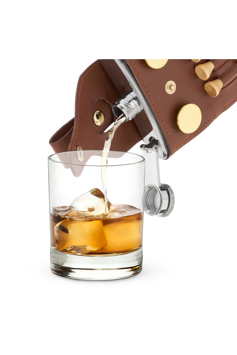 Golfer's Flask and Accessory Set, Alternate, color, Brown