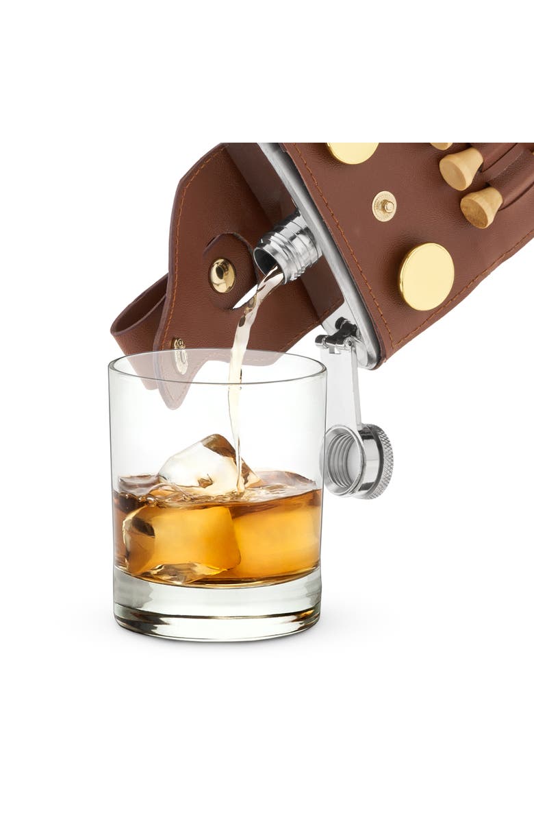 true Golfer's Flask and Accessory Set, Alternate, color, Brown