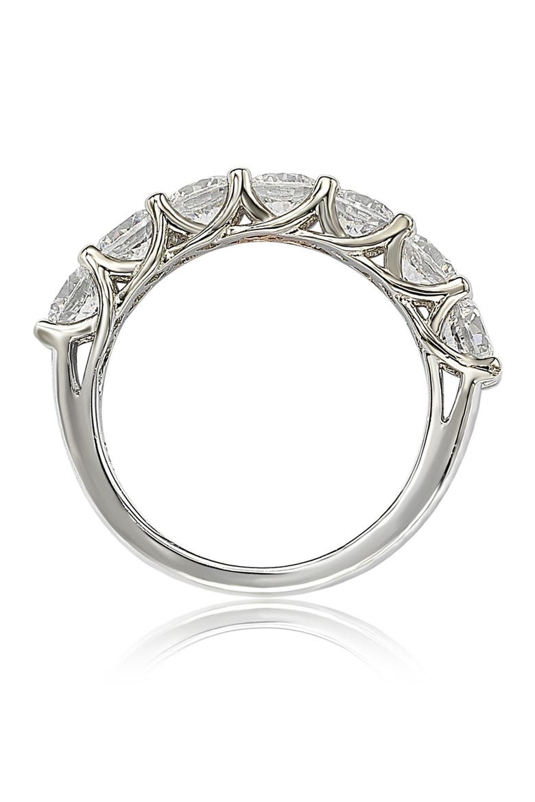 Cubic Zirconia Half Eternity Band Ring, Alternate, color, WHITE