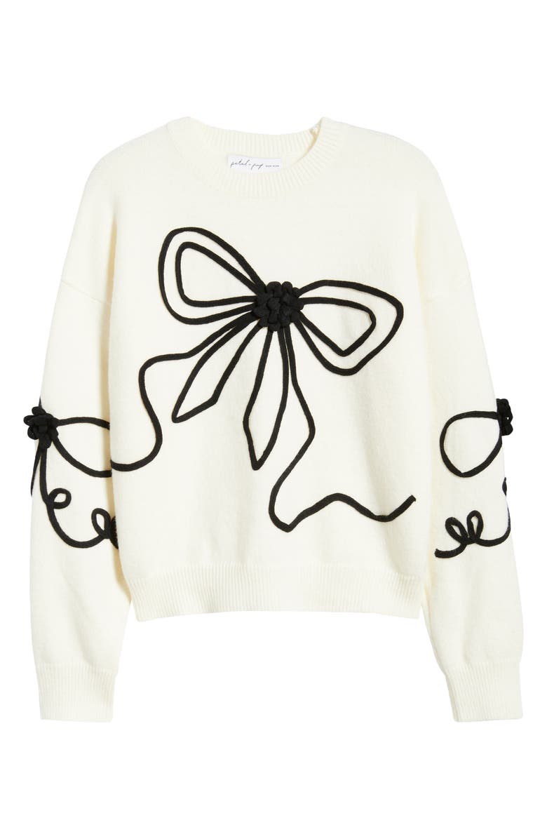 Petal & Pup Isiora 3D Embroidered Bow Sweater, Alternate, color, Cream