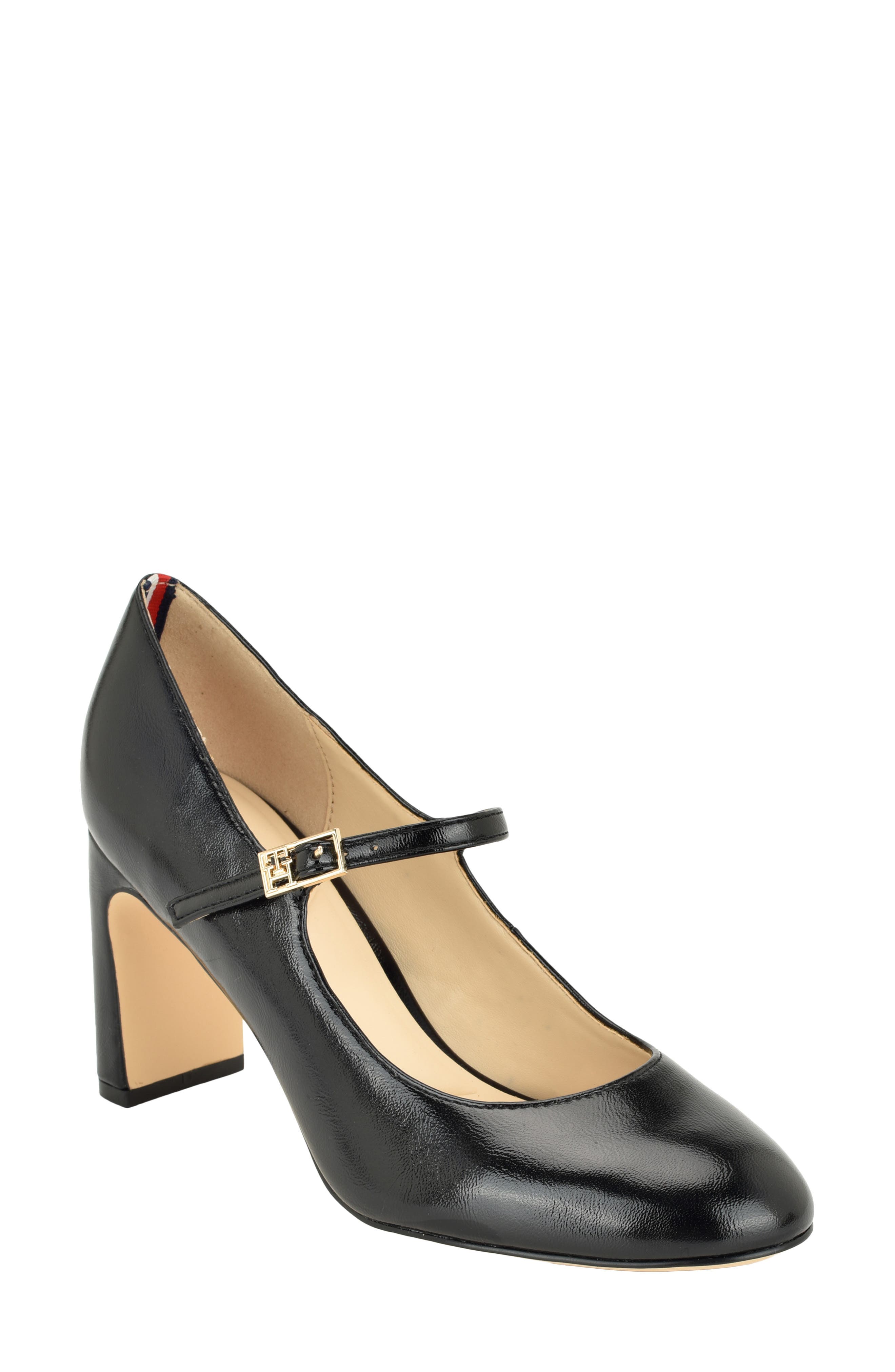 Sloane Faux Leather Mary Jane Pump, Main, color, BLACK