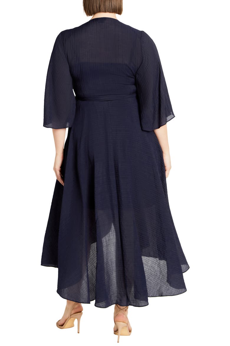 The Kira High-Low Ruffle Wrap Maxi Dress, Alternate, color, NAVY