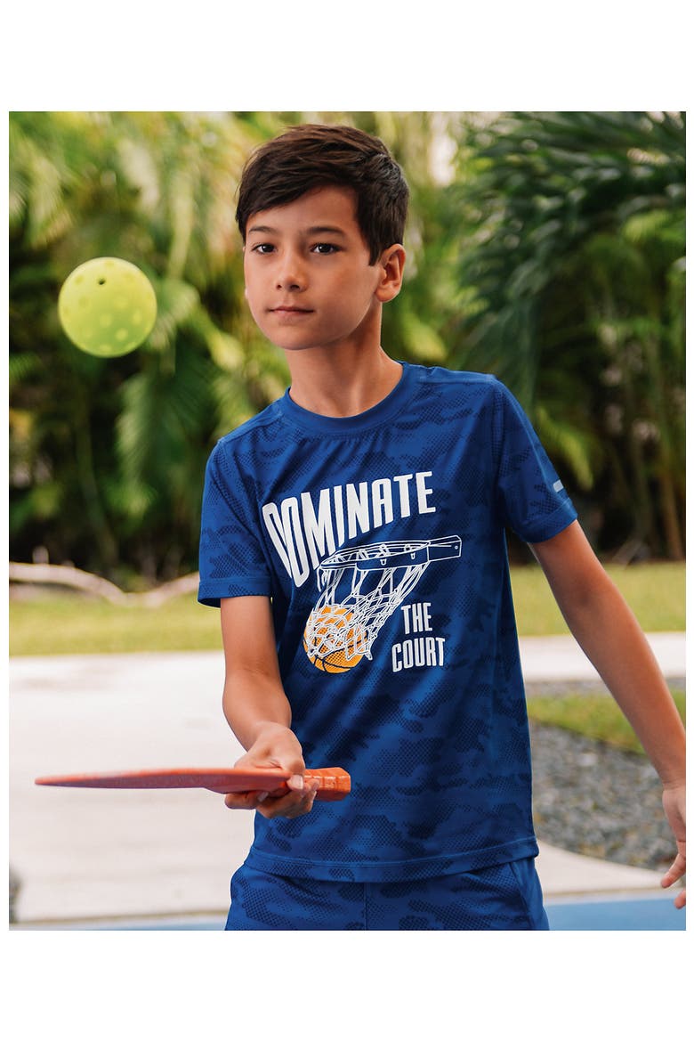 Boys Performance Tee Shirt, Main, color, Camo/Dark Blue