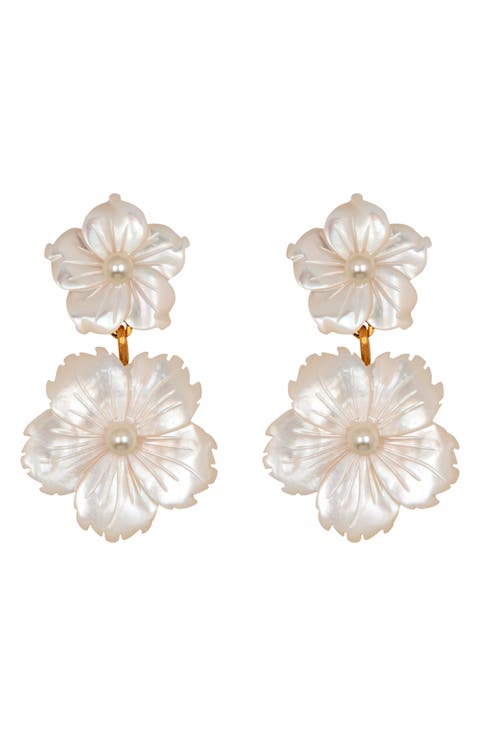 新品★定価16万円★Jennifer Behr★フラワー 76RB10-mother-of-pearl-silver-
