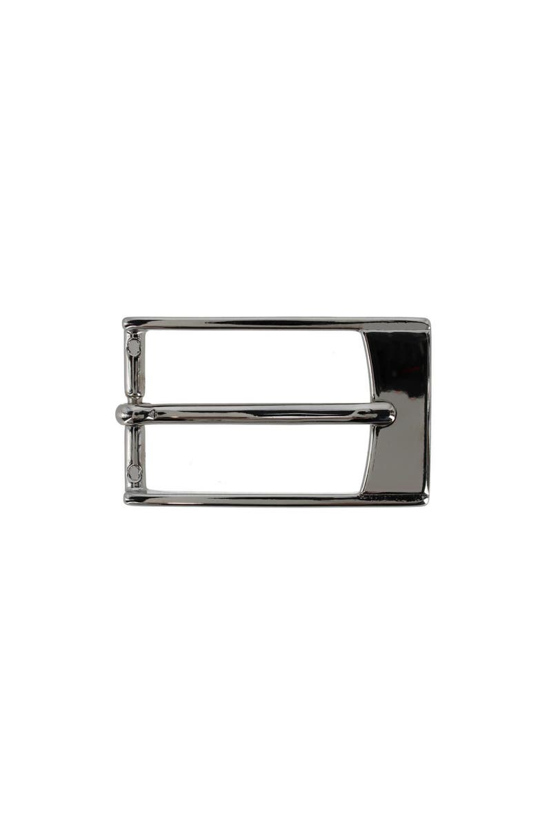 Trafalgar 30mm Elongated Rectangular Solid Brass Italian Harness Belt Buckle, Main, color, Shiny Nickel