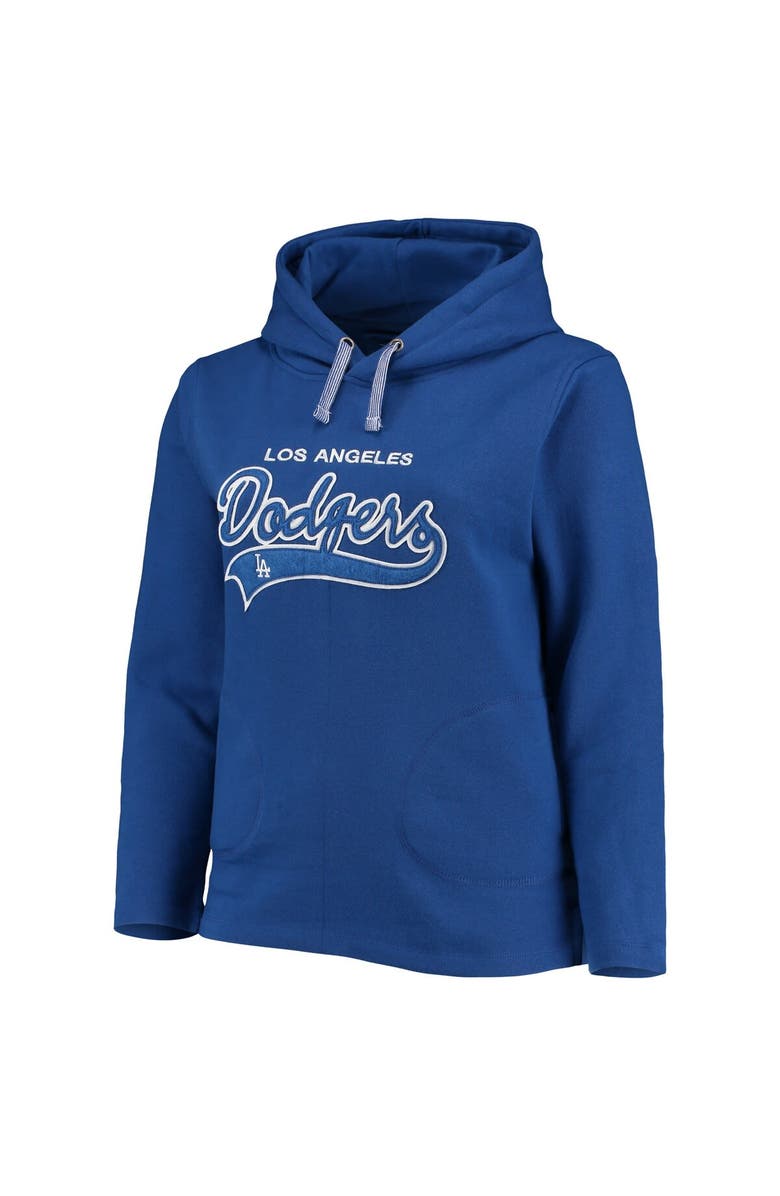 SOFT AS A GRAPE Women's Soft as a Grape Royal Los Angeles Dodgers Plus Size Side Split Pullover Hoodie, Alternate, color, Royal