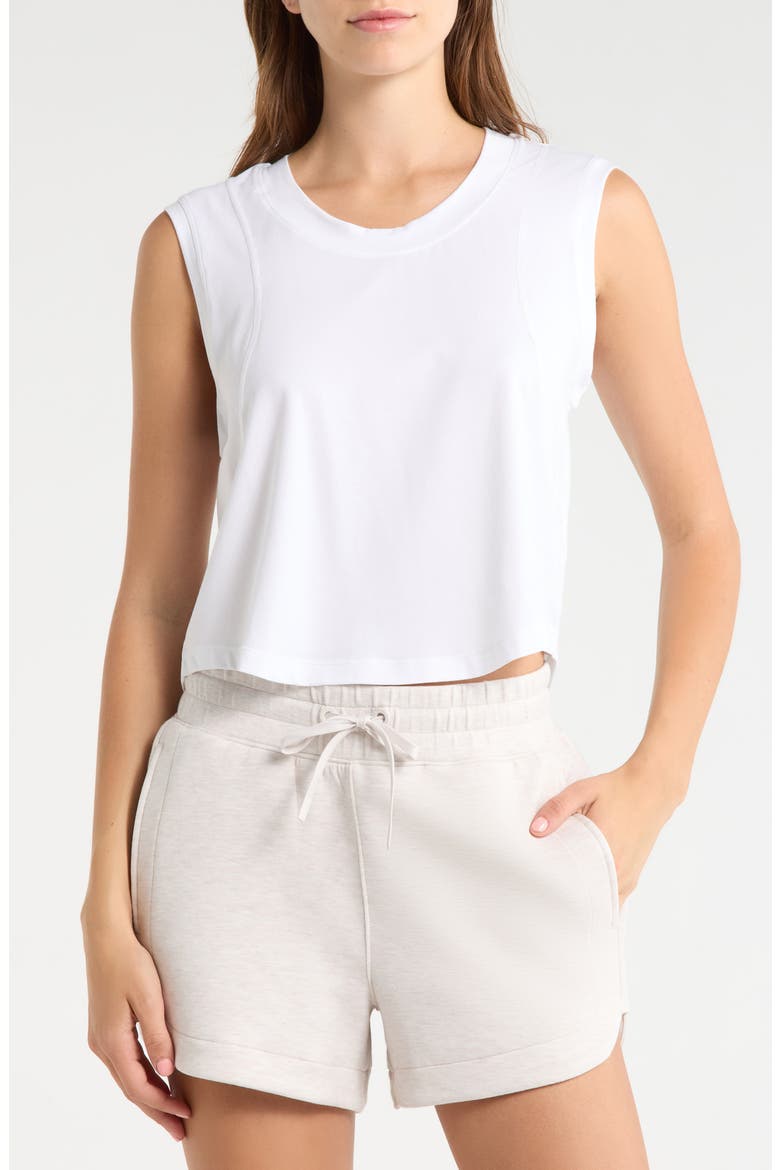 Pima Cotton Crop Tank, Main, color, BRILLIANT WHITE