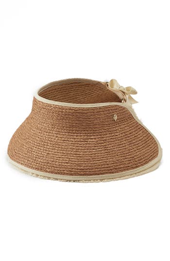 HELEN KAMINSKI HELEN KAMINSKI WOVEN RAFFIA FRINGE VISOR