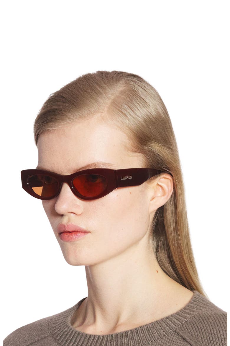 Logo Sunglasses, Alternate, color, Brown-Cherry