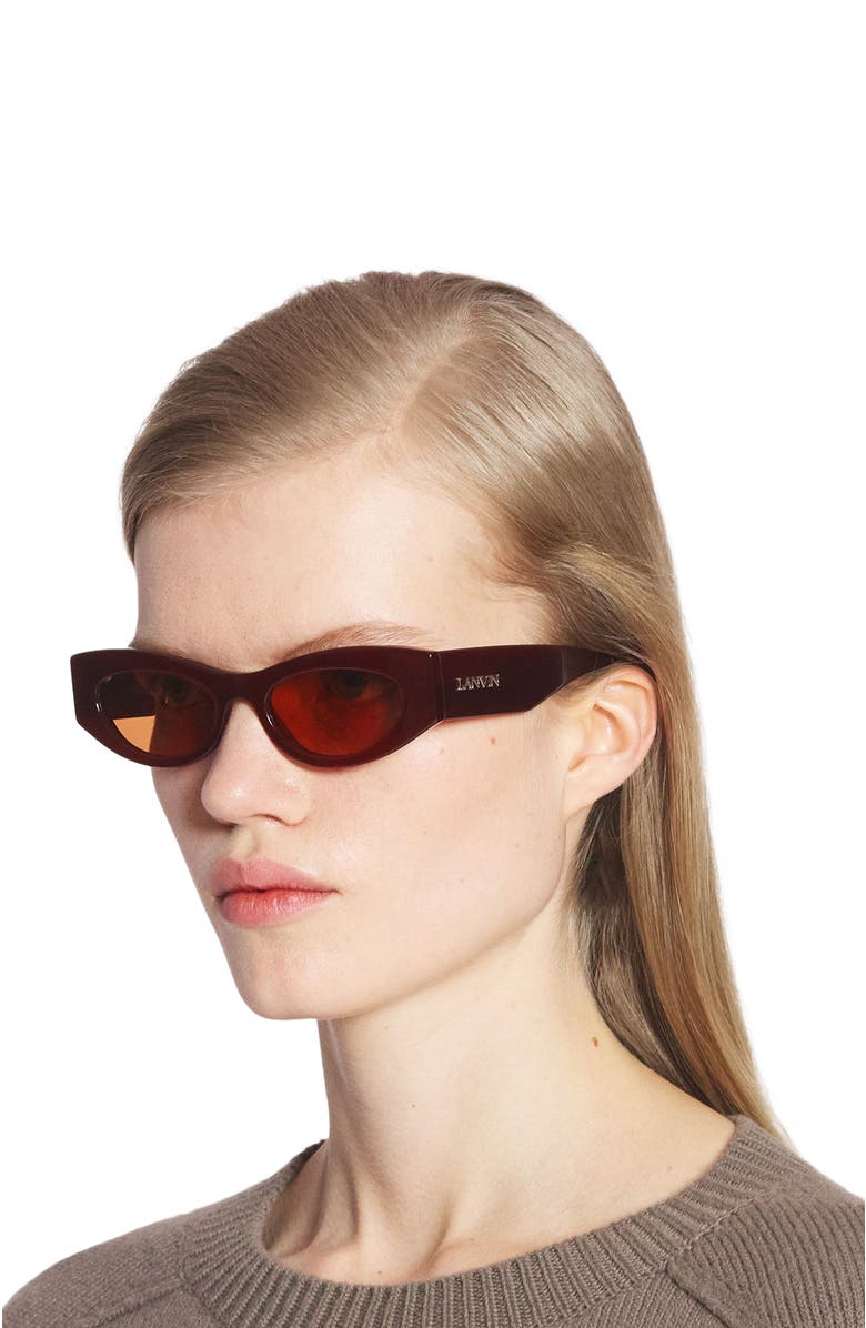 Lanvin Logo Sunglasses, Alternate, color, Brown-Cherry