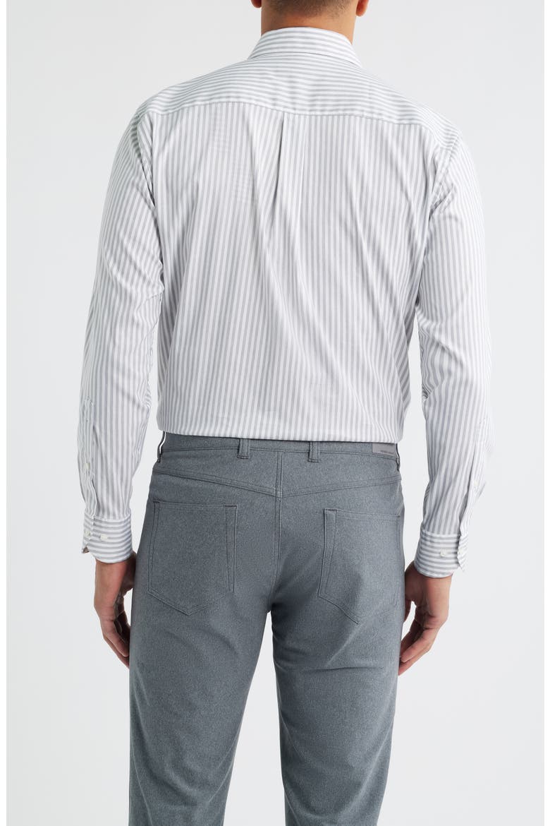 Cannon Crown Lite Stripe Performance Twill Button-Up Shirt, Alternate, color, GALE GREY