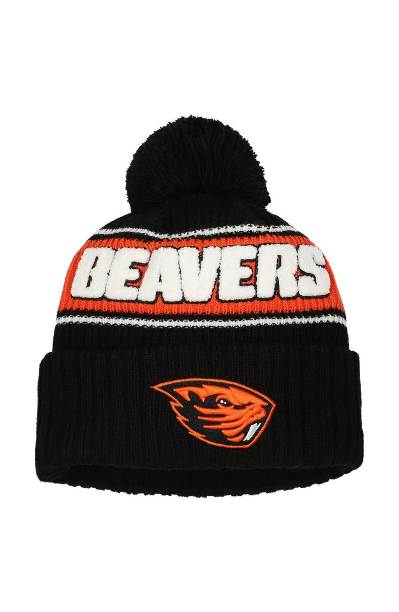 New Era Men's New Era Black Oregon State Beavers Bold Cuffed Knit Hat with Pom, Main, color, Black