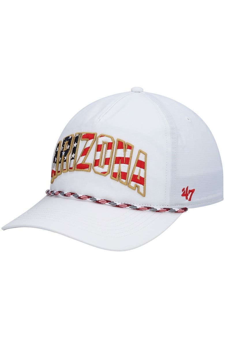 Men's '47 White Arizona Cardinals Hitch Stars and Stripes Trucker Adjustable Hat, Main, color, White
