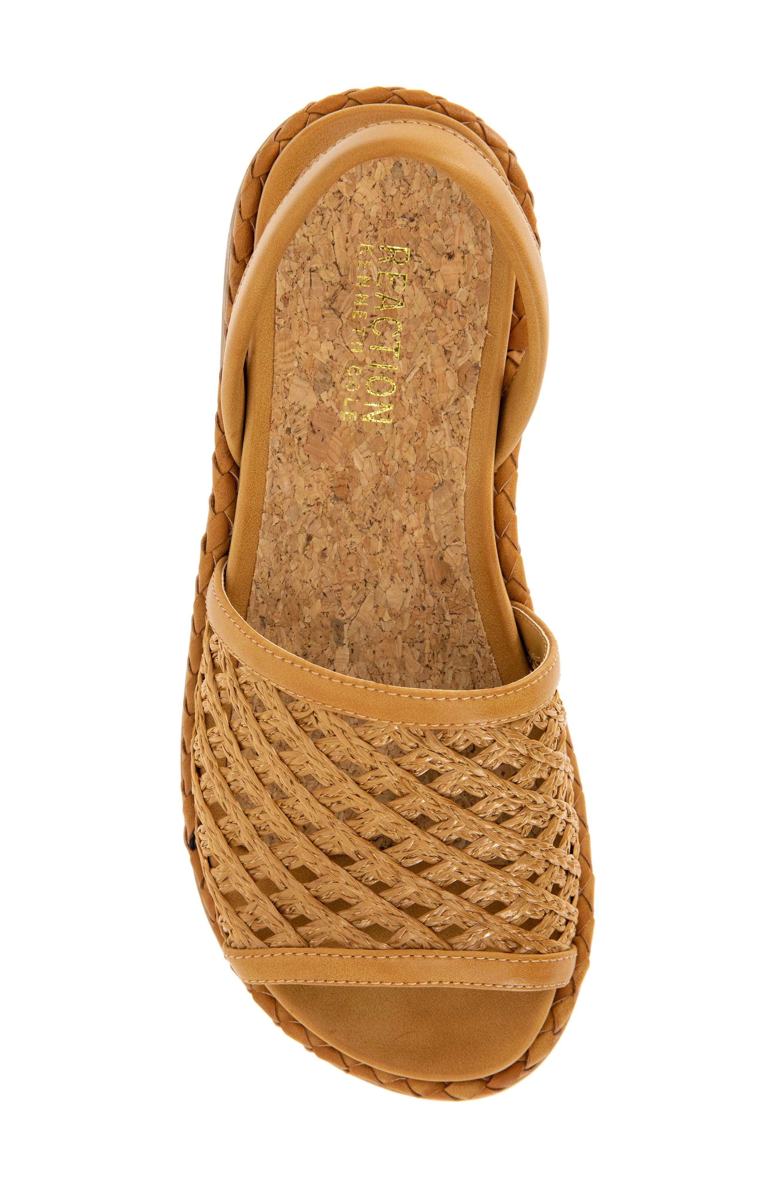 Reaction Kenneth Cole Savvi Slingback Sandal, Alternate, color, Camel Raffia