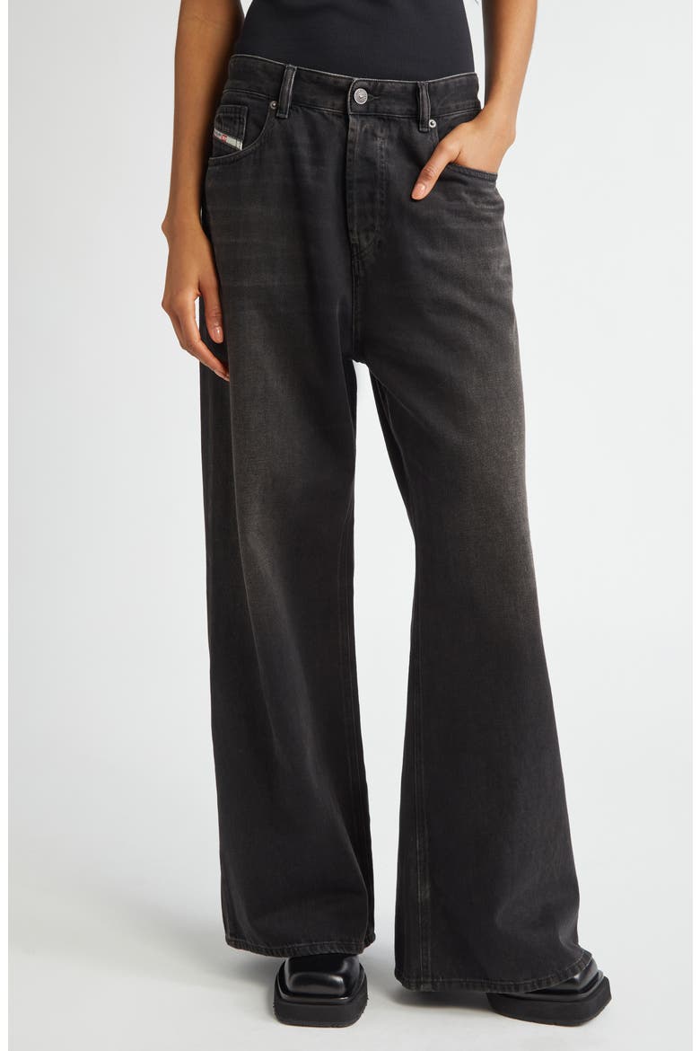 1996 D-Sire Low Rise Wide Leg Jeans, Main, color, BLACK
