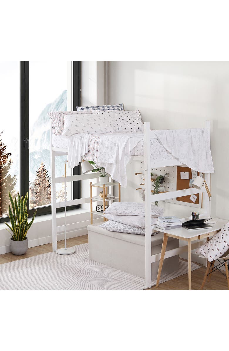 Eddie Bauer Sea Planes 200 Thread Count 100% Cotton Percale Sheet Set, Alternate, color, Off White/Blue