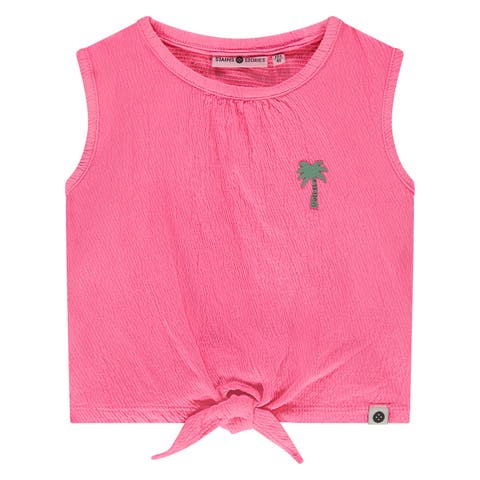 Tie Front Textured Top (Toddler, Little Kid & Big Kid)