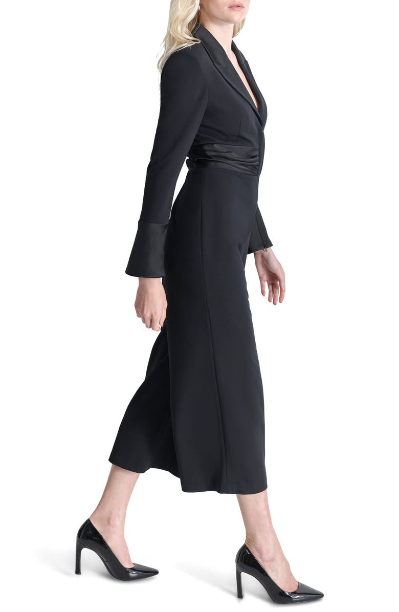DKNY Long Sleeve Tuxedo Jumpsuit, Alternate, color, 