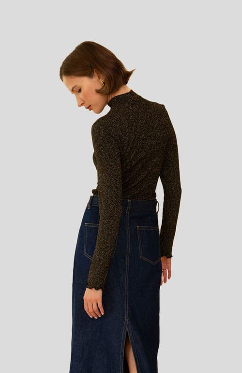 Whimsy + Row Gigi Top In Black Sparkle