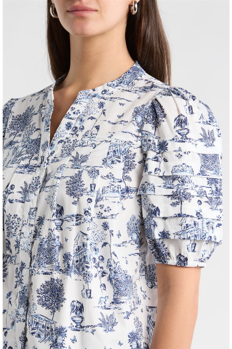 Renzo Toile Woven Shirt, Alternate, color, WHITE/ BLUE MULTI