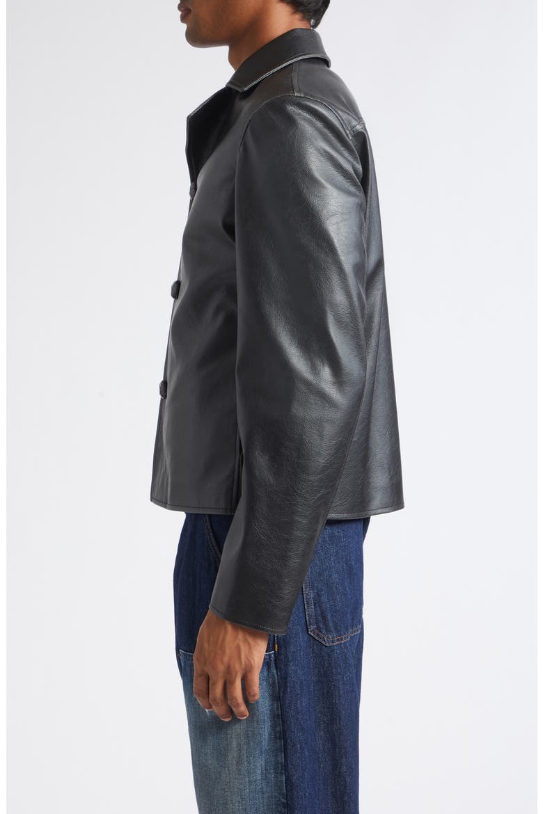 Black Faux Leather Jacket, Alternate, color, BLACK