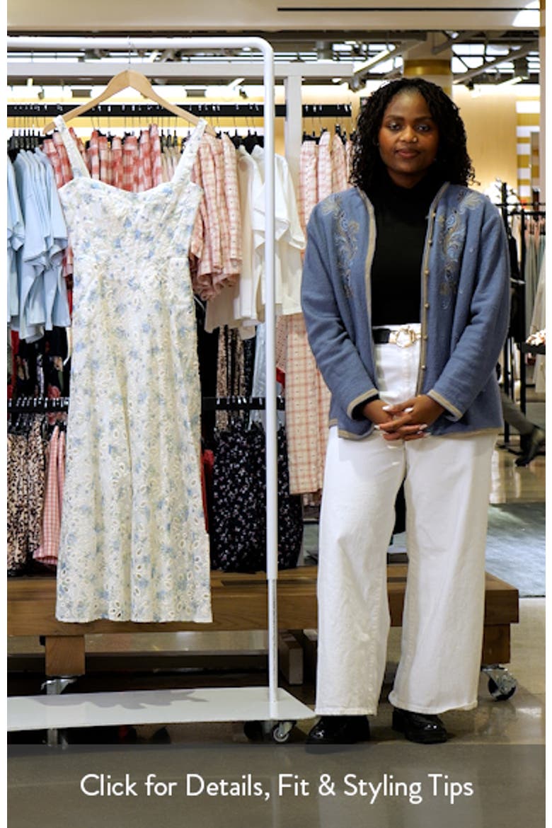 Adaline Eyelet Embroidered Corset Midi Dress video