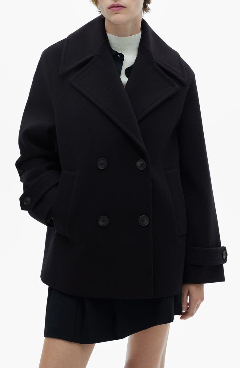MANGO Double Breasted Coat, Main, color, 