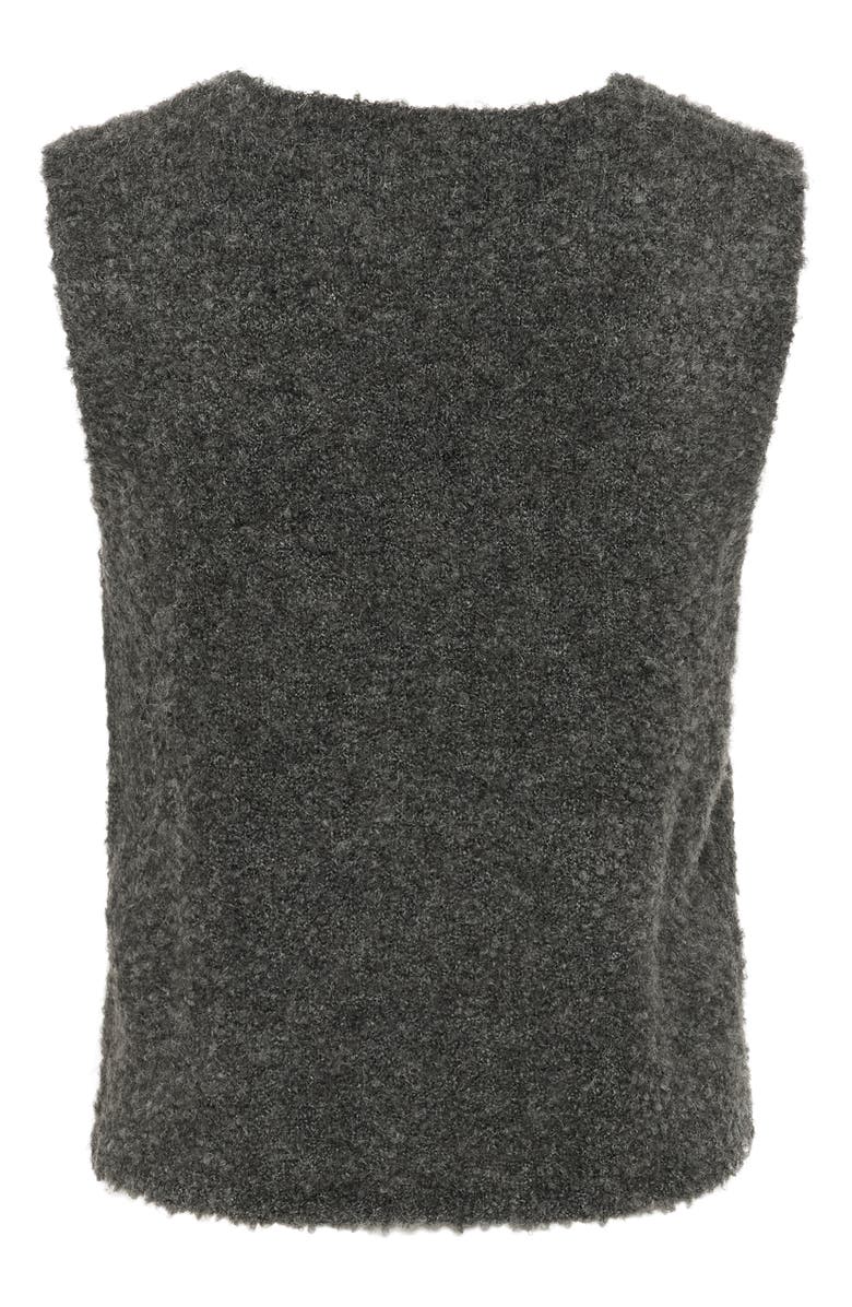 Soaked in Luxury Slvenessa V-Neck Fluffy Knit Waistcoat, Alternate, color, Grey Melange