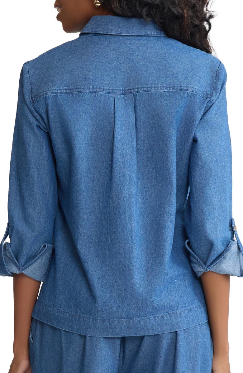 Jones New York Boxy Denim Button-Up Shirt, Alternate, color, 