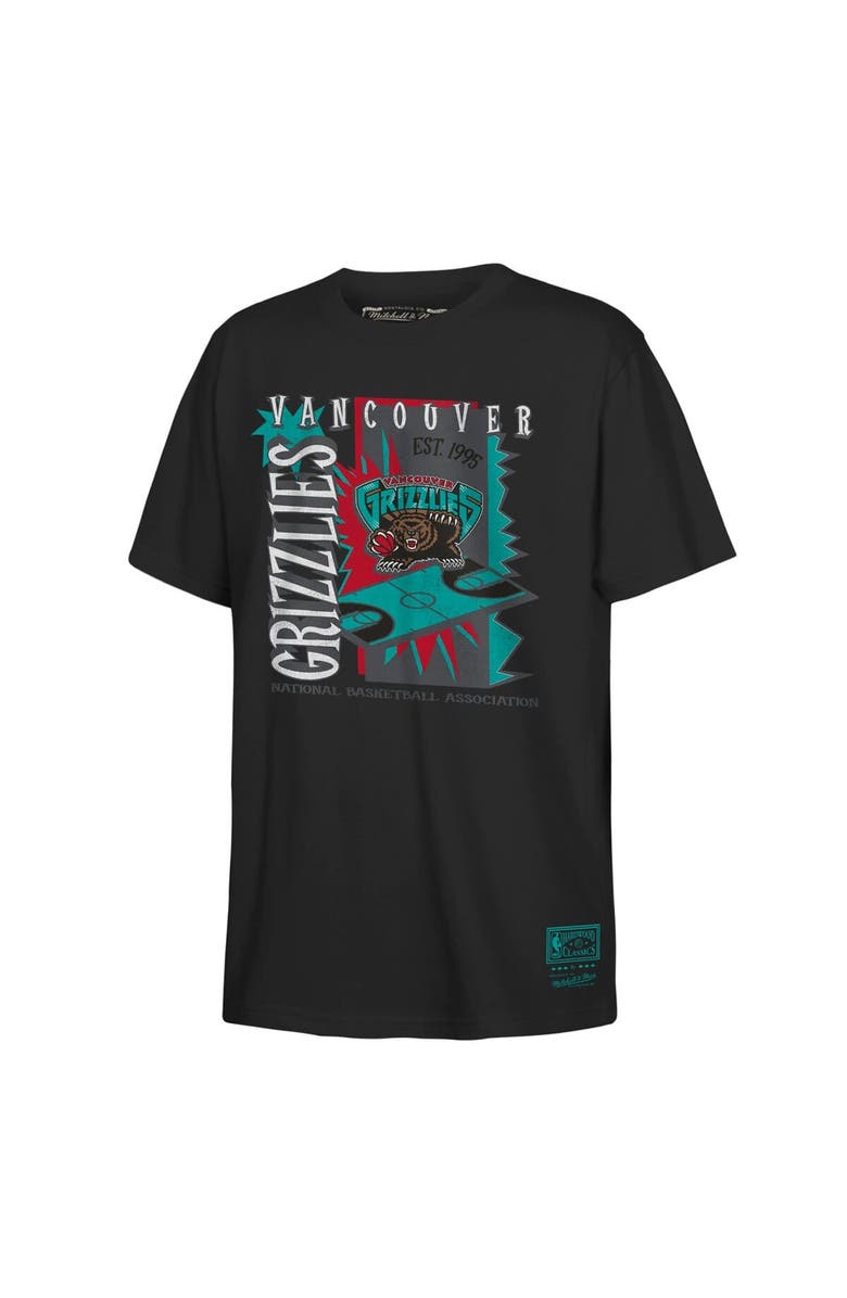 Mitchell & Ness Youth Mitchell & Ness Black Vancouver Grizzlies Hardwood Classics Retro '90s Poster T-Shirt, Main, color, Black
