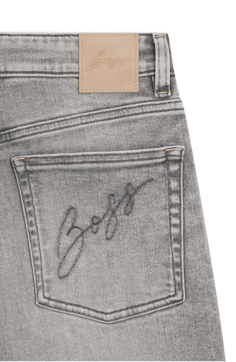 BOSS Orange Crop Soft Kick Flare Jeans, Alternate, color, Dark Grey