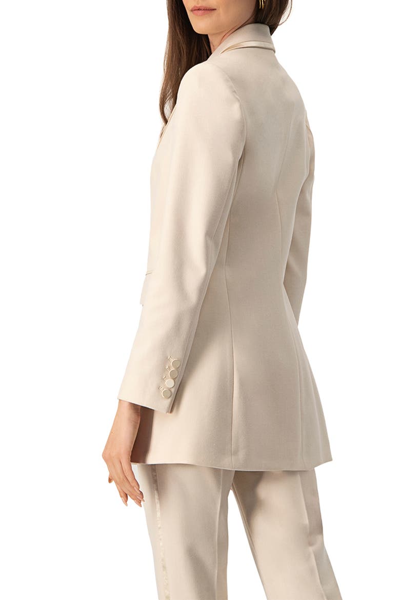 Tailored Blazer With Satin Lapel, Alternate, color, Natural