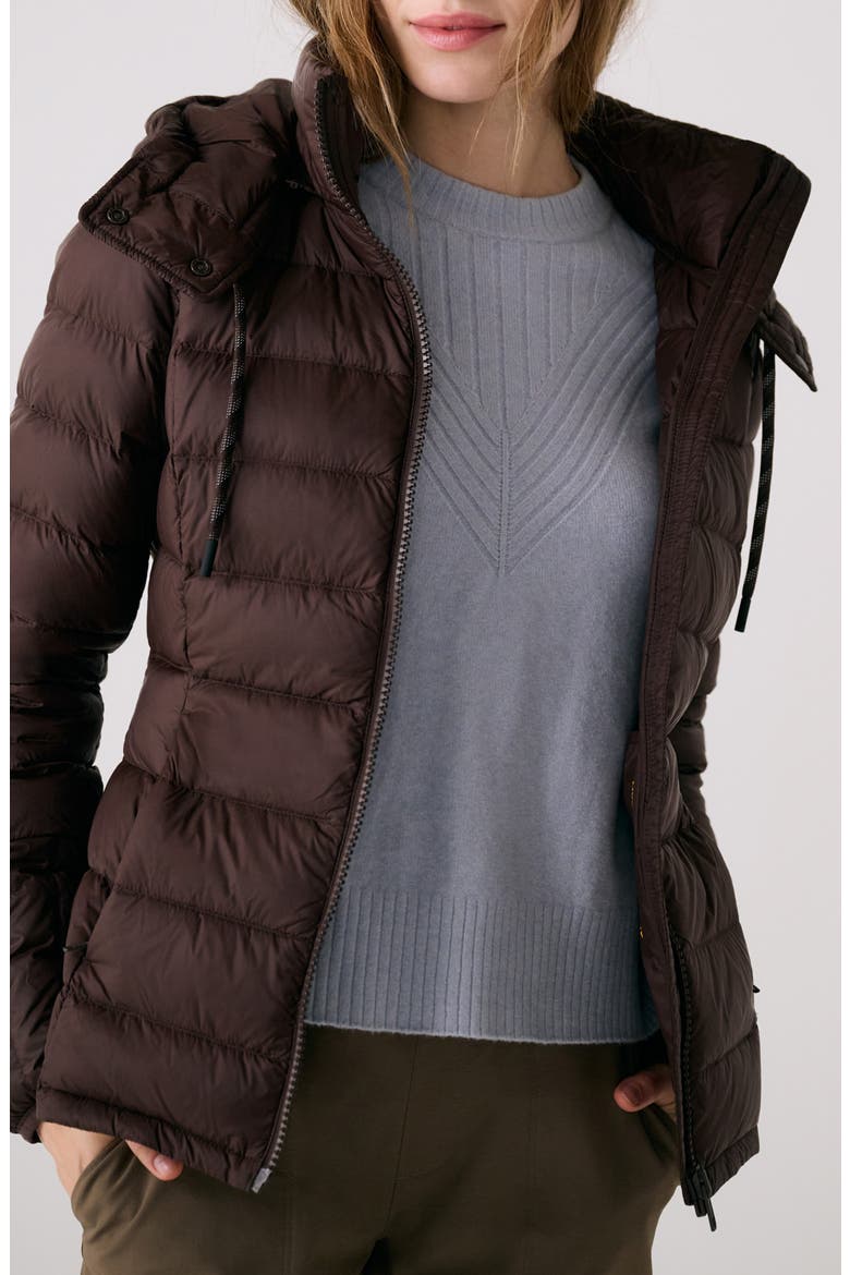 Emeline Water Repellent 550 Fill Power Down Jacket, Main, color, JAVA