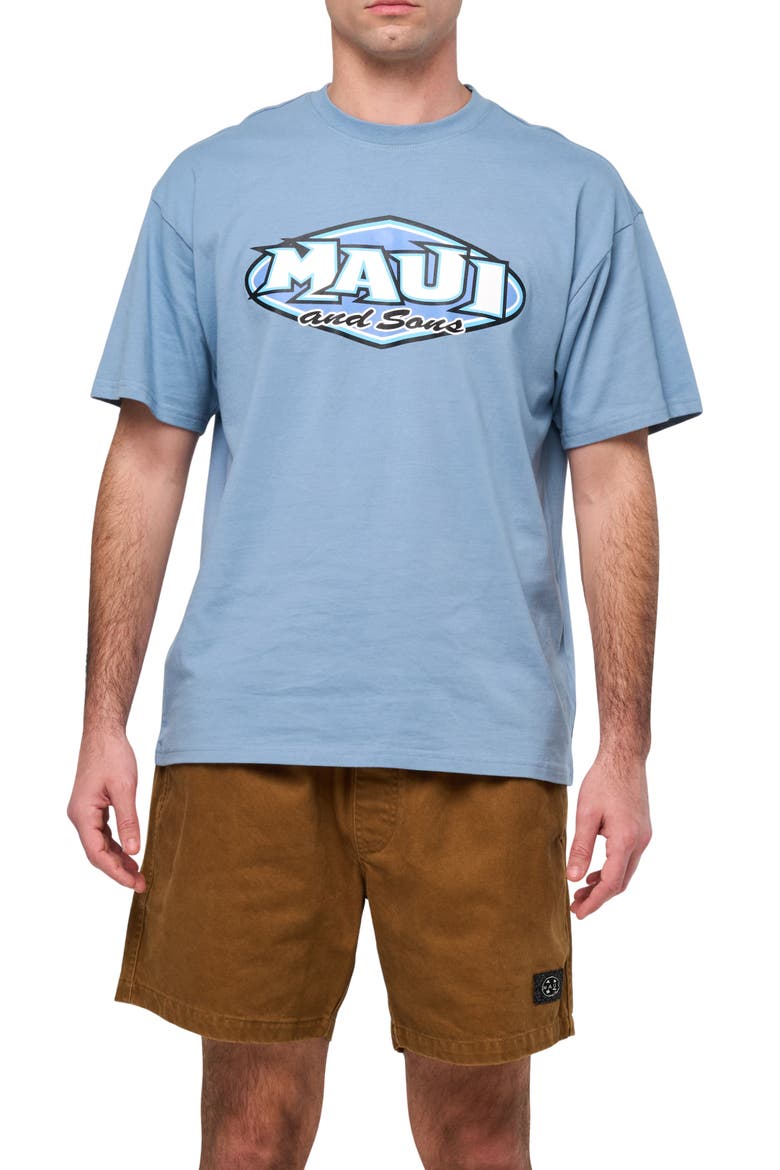 Diamond Boxy Fit Logo Graphic T-Shirt, Main, color, BLUE