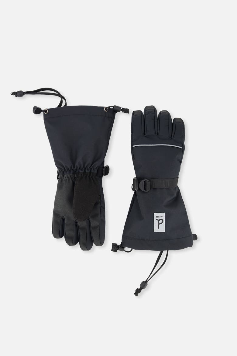 Teknik Rubberized Palm Removable Strap Winter Gloves, Main, color, Noir