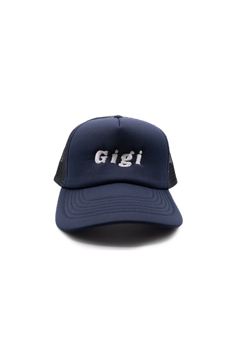 Rey To Z Gigi Foam Trucker Hat, Main, color, Navy