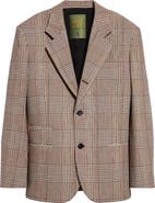 Bottega Veneta Relaxed Fit Check Double Face Cotton Blend Blazer