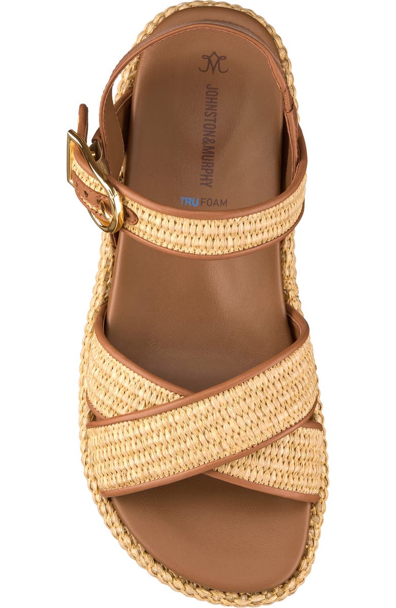 Johnston & Murphy Carli Ankle Strap Platform Sandal, Alternate, color, Cognac Nappa Leather