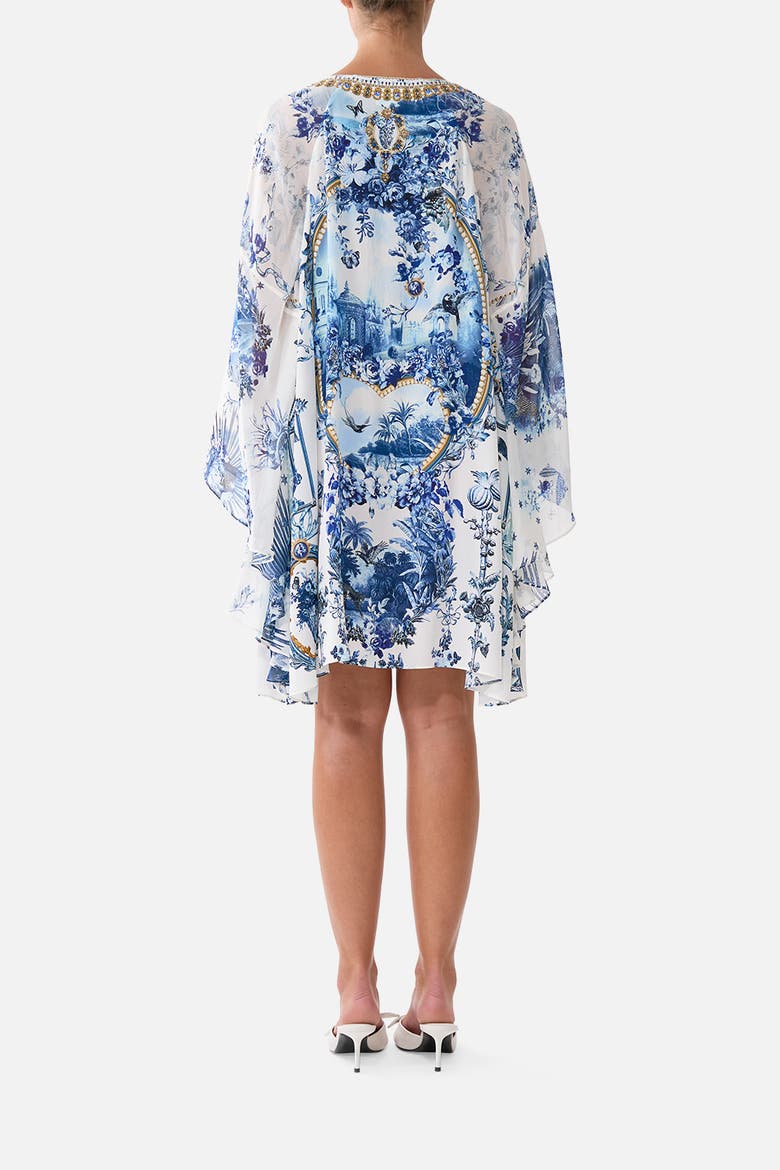 Raglan Sleeve Flared Kaftan, Alternate, color, The Porcelain Parlour