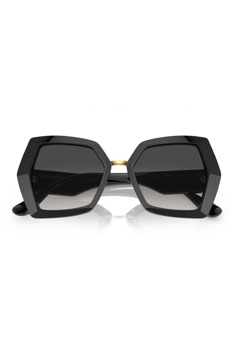 54mm Gradient Butterfly Sunglasses, Alternate, color, BLACK
