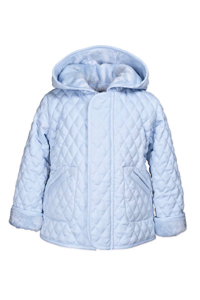 Hooded Zip Quilted Barn Jacket, Alternate, color, Light Blue