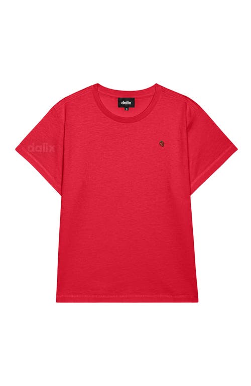 Dalix Womens Lil Strawberry Lightweight High Waisted Tee In Red