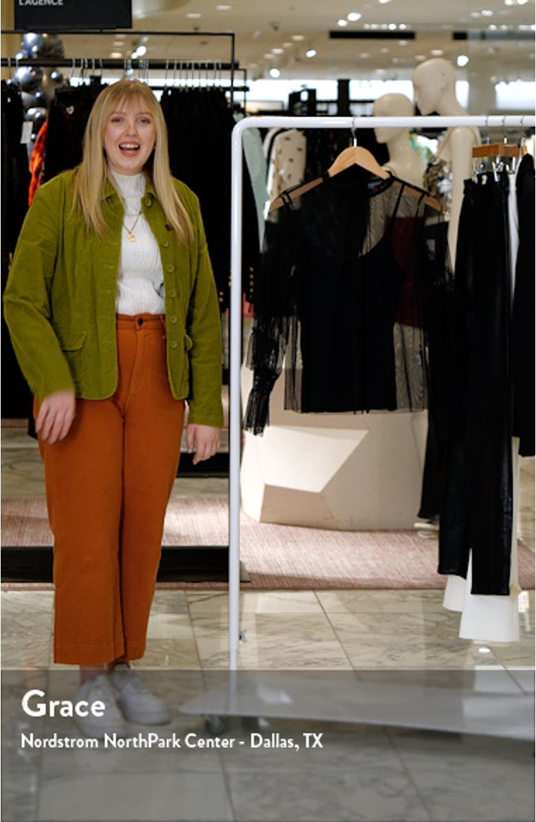 Sheer Ruffle Long Sleeve Tulle Blouse, sales video thumbnail