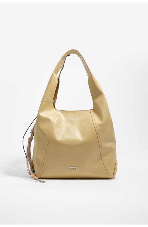 Large Leather Paper Shoulder Bag