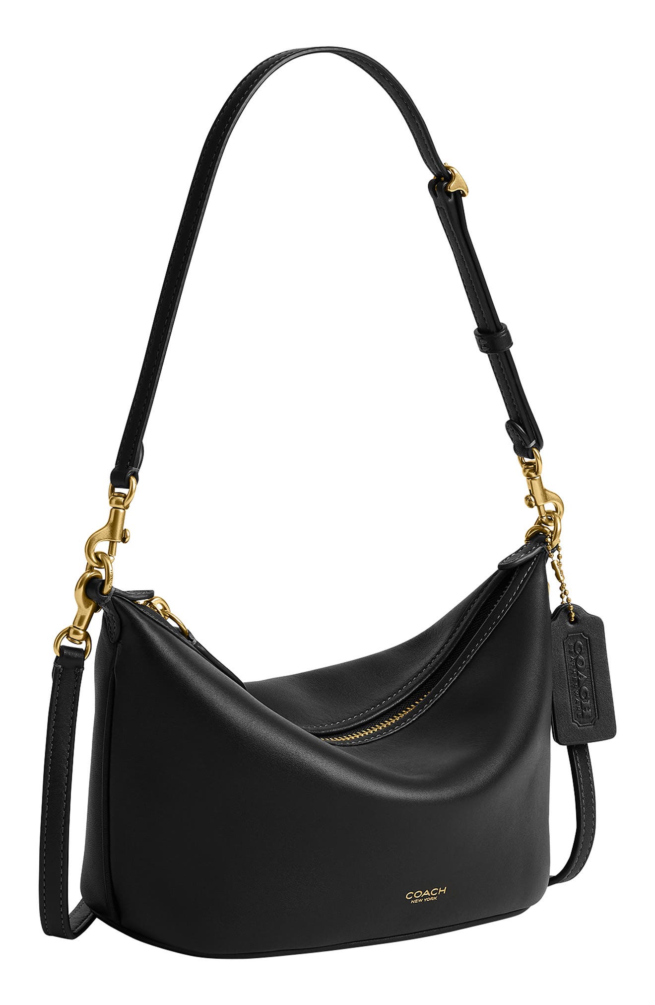 Demi Leather Shoulder Bag, Alternate, color, B4/ BLACK
