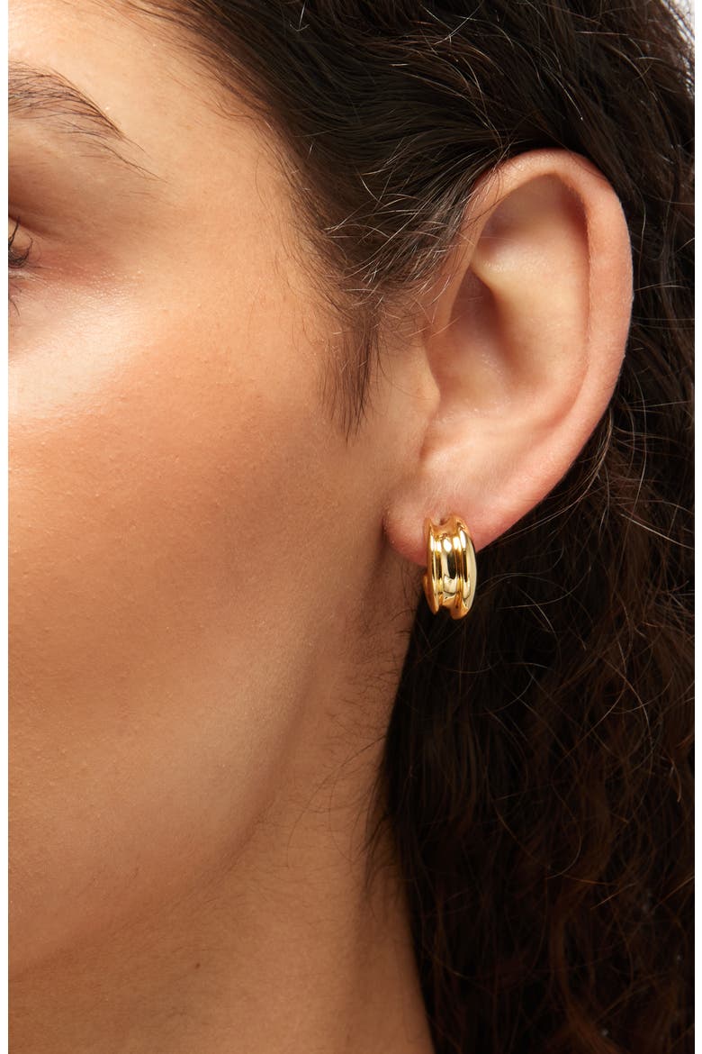 Lennon Mini Hoop Earrings, Alternate, color, HIGH POLISH GOLD