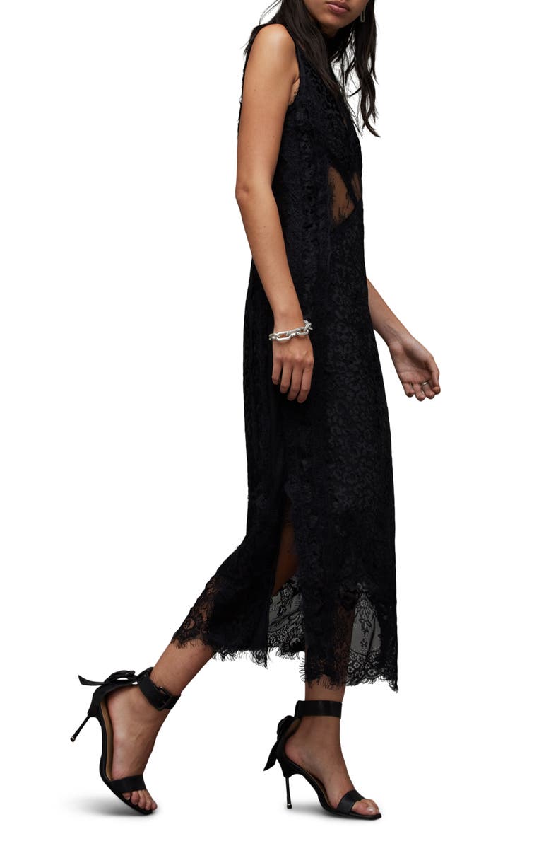 AllSaints Mila Leppo Sleeveless Lace Maxi Dress, Alternate, color, 