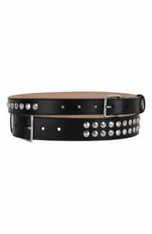 MCQ Double Studded Leather Belt