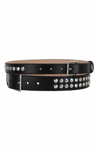 McQueen Double Studded Leather Belt