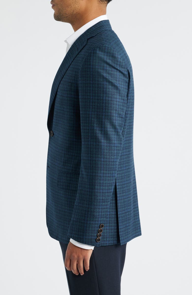 Heritage Gold Milano Contemporary Fit Green Check Super 130s Wool Sport Coat, Alternate, color, Green
